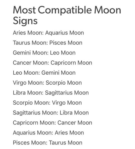 Compatible moons | Zodiac signs astrology, Astrology signs, Moon astrology