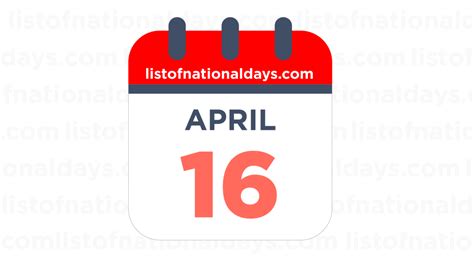 APRIL 16TH: National Holidays, Observances & Famous Birthdays