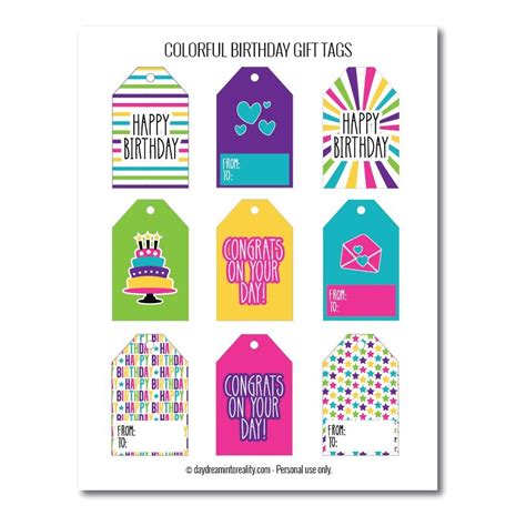 Birthday Gift Tag Template For Word