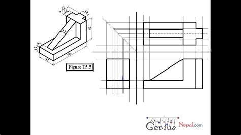 Engineering Drawing Tutorials/Orthographic drawing 1 with front view ...