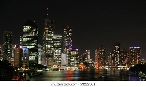 Brisbane City Skyline Night Stock Photo 53229301 | Shutterstock