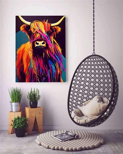 Highland Cow Scotland Cattle Rainbow Farmhouse Decor Fine - Etsy