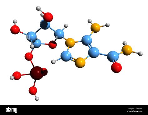 3D image de la formule squelettique de l'AICA ribonucléotide - structure chimique moléculaire de ...