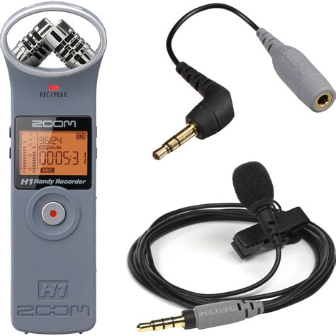 Zoom H1 Recorder Kit with Rode smartLav+ (Gray) & Adapter B&H