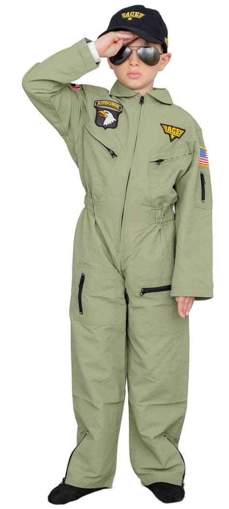 Air Force Pilot Child Halloween Costume Jumpsuit Set - Walmart.com ...