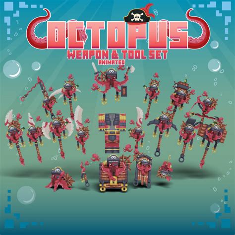 Octopus Animated Weapon Set - EliteCreatures - 3D Model Shop
