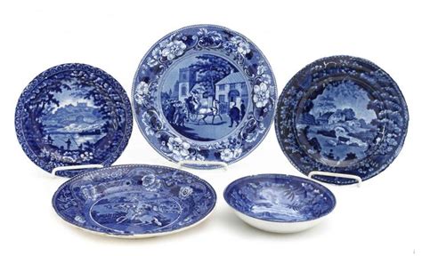 Four Historical Blue Staffordshire Dishes, Clews, - Mar 21, 2014 | Hindman in WI | Blue pottery ...