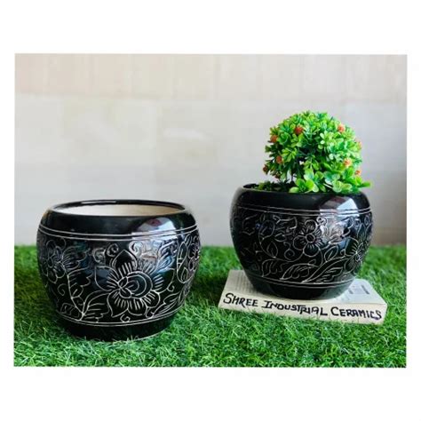 Designer Black Ceramic Pots For Interior Decor at Rs 225 in Khurja | ID ...