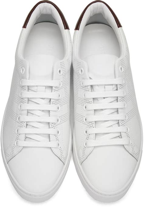 Burberry White Leather Albert Sneakers for Men - Lyst