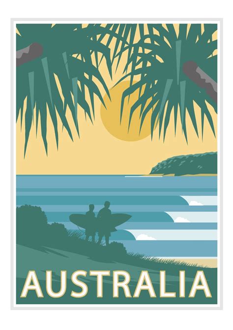 Australia Vintage Poster, Vintage Travel Poster, Art Deco Travel Poster ...