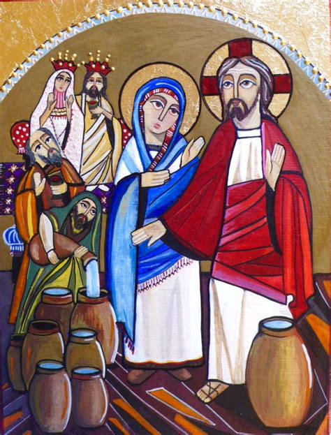 Wedding at Cana Coptic icon by Rania Kuhn | Arte de cristã, Ícone bizantino, Cristianismo