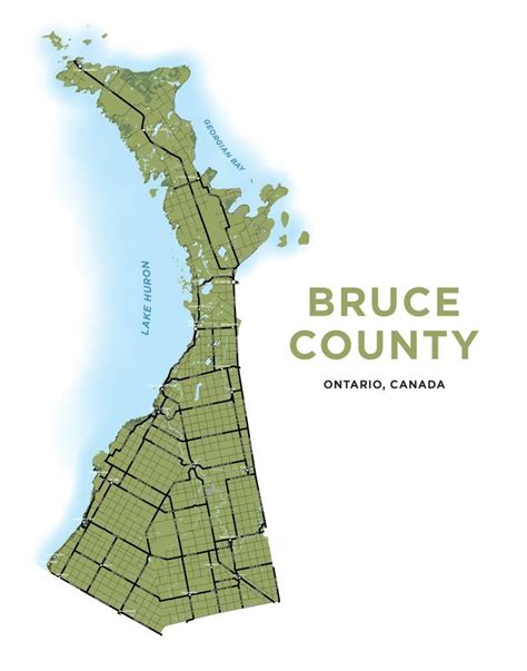 Bruce County Map Print | County map, Map print, Huron county