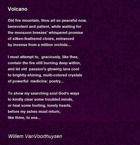 Volcano Poem by Willem VanVoorthuysen - Poem Hunter