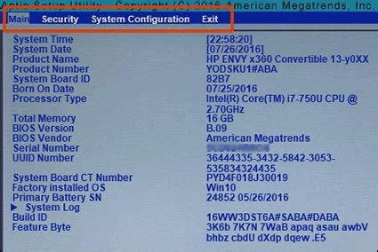 HP Consumer Notebook PCs - BIOS Setup Information and Menu Options | HP ...