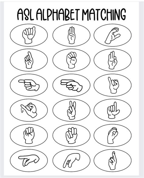 ASL Alphabet Matching Worksheets - Ice Cream n Sticky Fingers