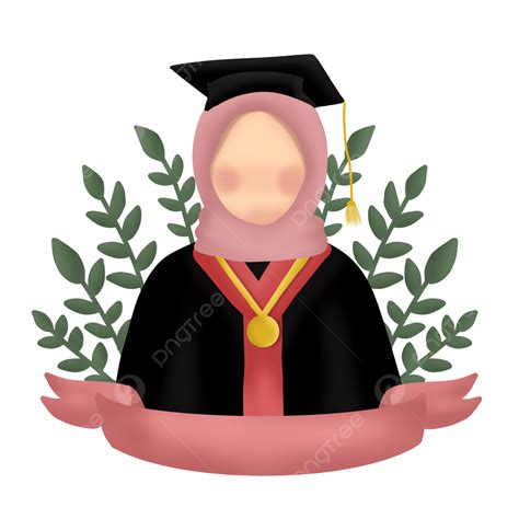 Muslims Clipart Transparent PNG Hd, Muslim Graduation With Floral Background, Muslim Graduation ...