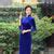3/4 Sleeve Full Length Traditional Velvet Cheongsam Chinese Dress ...