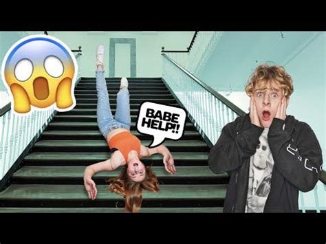 FALLING DOWN THE STAIRS PRANK ON BOYFRIEND **CUTE REACTION**🤕💕 |Piper ...