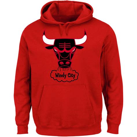 Chicago Bulls Majestic Hardwood Classics Tech Patch Pullover Hoodie - Red