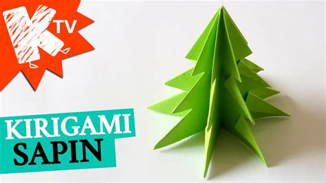 Sapin de noel en papier - kirigami origami facile