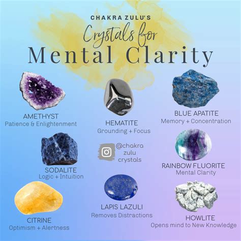 Crystals for Mental Clarity | Meditation crystals, Crystal healing stones, Spiritual crystals