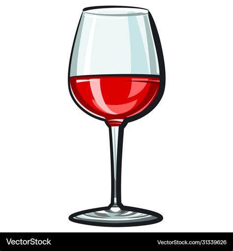 Red wine glass Royalty Free Vector Image - VectorStock