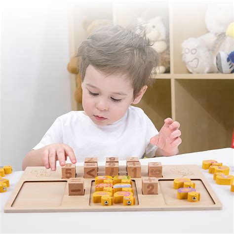 HALJEN Counting Games Children Arithmetic Operation Pairing Math Teaching Wooden Early Education ...