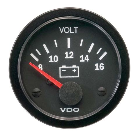 VDO Vision Analogue 52mm Voltmeter Black Electrical Gauge 4103590700322 ...