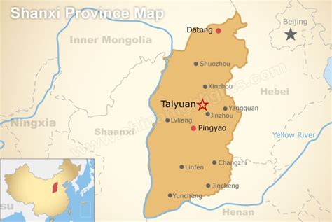 Taiyuan Maps, Map of Taiyuan in China