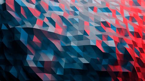 Wallpaper : illustration, abstract, red, low poly, symmetry, blue, triangle, pattern, texture ...