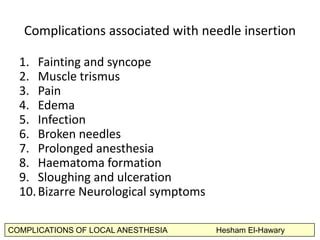 Complications Of Dental Local Anesthesia | PPT