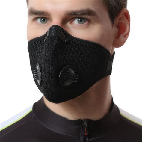 Grenadine Cycling Face Mask Activated Carbon Filter Breathable Mesh Cycling Masks Mouth Muffle ...