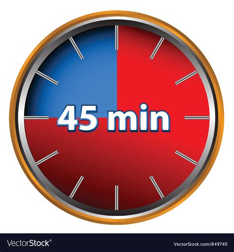 45 minutes Royalty Free Vector Image - VectorStock