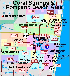 Florida Broward County Maps | County map, Coral springs, Broward county