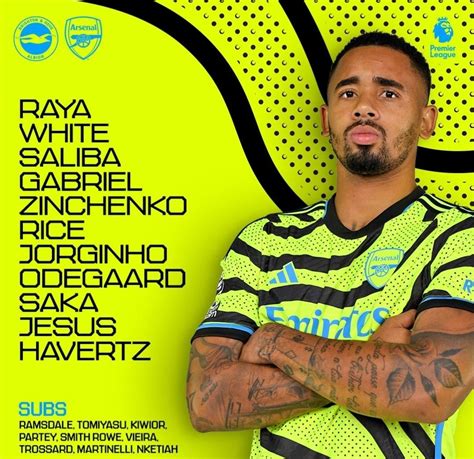 Line-ups | Brighton vs Arsenal : r/BrightonHoveAlbion