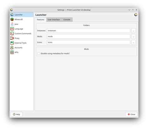 Prism Launcher - Launcher Settings