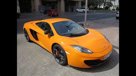 stunning orange McLaren MP4-12C in Dubai Marina - YouTube