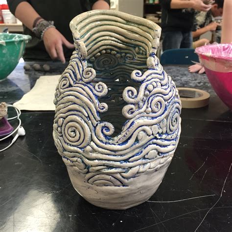 Coil built vase. Seaman High School. | Clay art projects, Coil pottery, High school ceramics