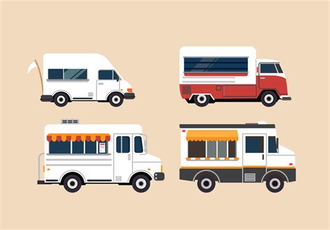 Free Vector Food Truck Illustration Set 98673 Vector Art at Vecteezy