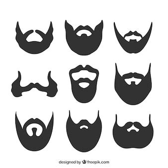 Premium Vector | Beard silhouette collection