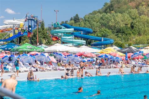 Visitors in Aqua Park in Jagodina, Serbia Editorial Stock Photo - Image ...