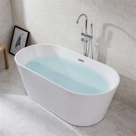 55 inch Freestanding Tub, cUPC Certificated, Small Free Standing Acrylic Bathtub (CLASSIC)