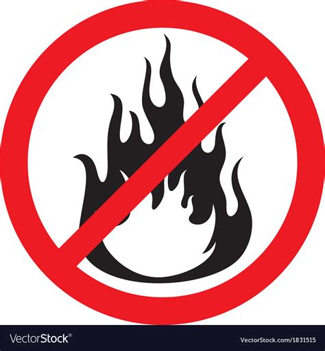 No fire sign Royalty Free Vector Image - VectorStock