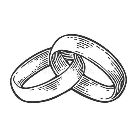 Wedding Rings. Vintage Black Vector Engraving Illustration Stock Vector ...