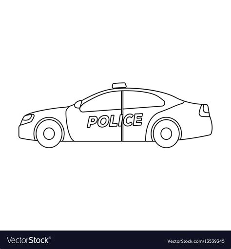 Police car icon in outline style isolated on white