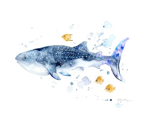 Whale Shark Watercolor Art Print – Easy Sunday Club