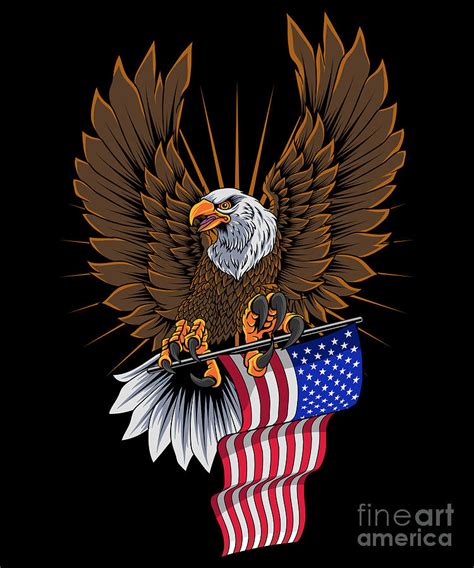 Pride Bald Eagle with USA Flag - America Digital Art by Mister Tee - Pixels