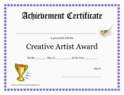 Art Certificate Template Free