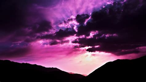 Sunset Of Purple Clouds wallpaper | nature and landscape | Wallpaper Better