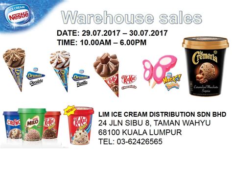 Nestle Ice Cream Warehouse Sale Discount Offer @ KL Taman Wahyu 29 & 30 July 2017